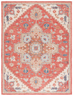 Safavieh Metro Exquisite Hand-tufted Area Rug - Timeless Elegance With Floral & Geometric Patterns, 80% Wool Red ,Beige 80% Wool,20% Cotton Met728q-28