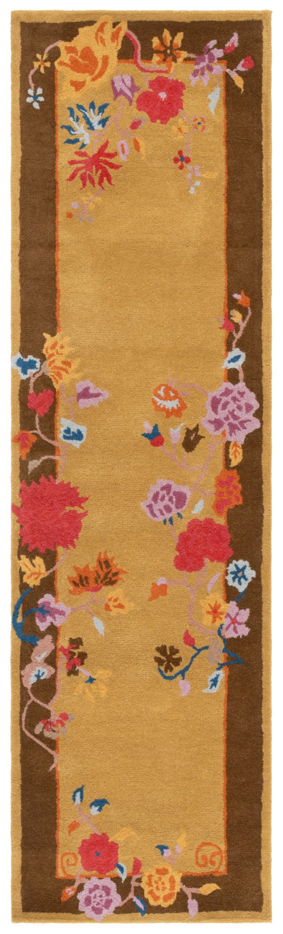 Safavieh Metro Hand-tufted Floral Area Rug - Luxurious Indian Craftsmanship In Elegant Warm Hues For Home Decor Gold ,Brown 80% Wool,20% Cotton Met729d-3