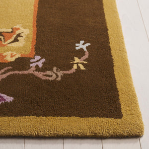 Safavieh Metro Hand-tufted Runner Rug - Luxurious Floral Design In Warm Hues For Elegant Home Décor Gold ,Brown 80% Wool,20% Cotton Met729d-5