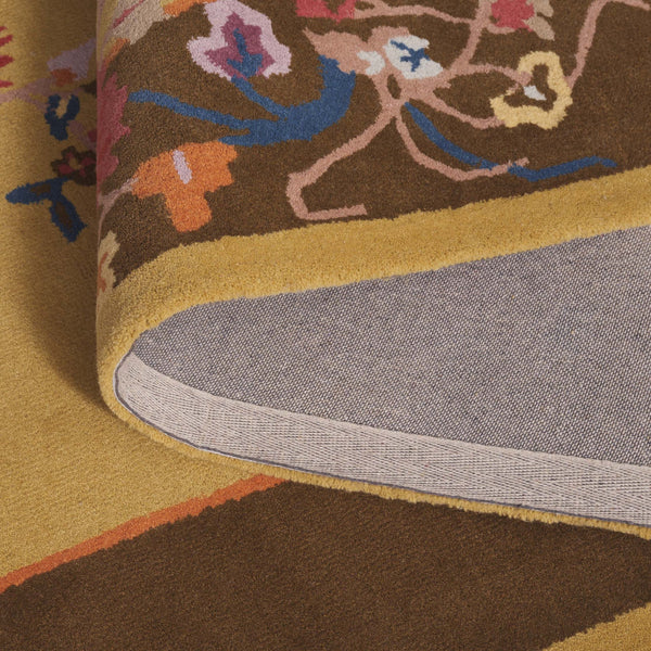 Safavieh Metro Hand-tufted Runner Rug - Luxurious Floral Design In Warm Hues For Elegant Home Décor Gold ,Brown 80% Wool,20% Cotton Met729d-5