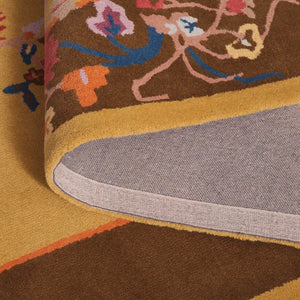 Safavieh Metro Hand-tufted Floral Area Rug - Luxurious Indian Craftsmanship In Elegant Warm Hues For Home Decor Gold ,Brown 80% Wool,20% Cotton Met729d-3