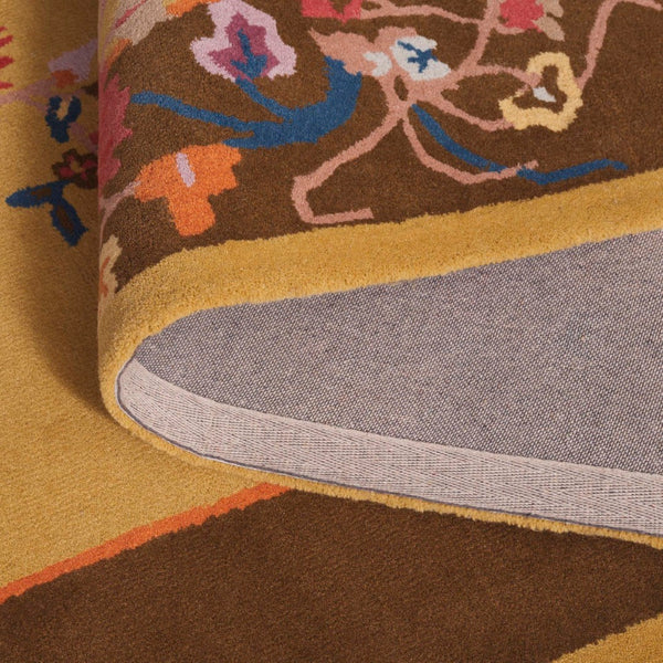 Safavieh Metro Hand-tufted Floral Area Rug - Luxurious Indian Craftsmanship In Elegant Warm Hues For Home Decor Gold ,Brown 80% Wool,20% Cotton Met729d-3