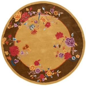 Safavieh Metro Hand-tufted Floral Area Rug - Luxurious Indian Craftsmanship In Elegant Warm Hues For Home Decor Gold ,Brown 80% Wool,20% Cotton Met729d-3