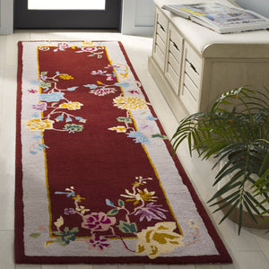 Safavieh Metro Hand-tufted Runner Rug - Luxurious Floral Design In Warm Hues For Elegant Home Décor Rust ,Beige 80% Wool,20% Cotton Met729p-28