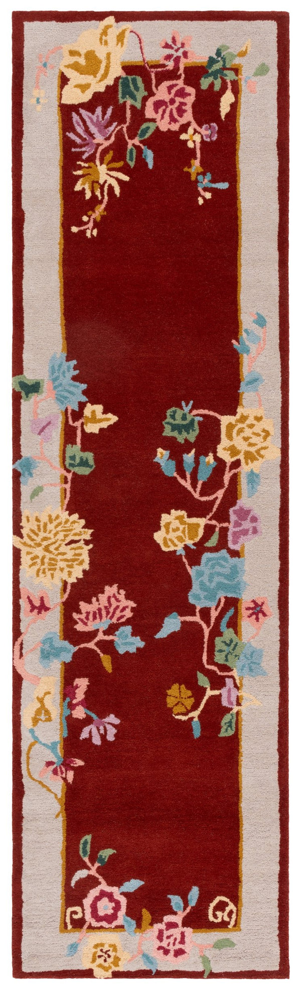 Safavieh Metro Hand-tufted Runner Rug - Luxurious Floral Design In Warm Hues For Elegant Home Décor Rust ,Beige 80% Wool,20% Cotton Met729p-28