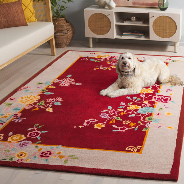 Safavieh Metro Hand-tufted Runner Rug - Luxurious Floral Design In Warm Hues For Elegant Home Décor Rust ,Beige 80% Wool,20% Cotton Met729p-5