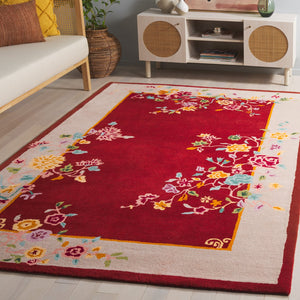 Safavieh Metro Hand-tufted Runner Rug - Luxurious Floral Design In Warm Hues For Elegant Home Décor Rust ,Beige 80% Wool,20% Cotton Met729p-5