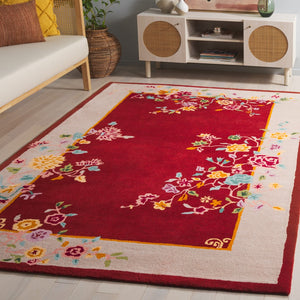 Safavieh Metro Hand-tufted Floral Area Rug - Luxurious Indian Craftsmanship In Elegant Warm Hues For Home Decor Rust ,Beige 80% Wool,20% Cotton Met729p-3
