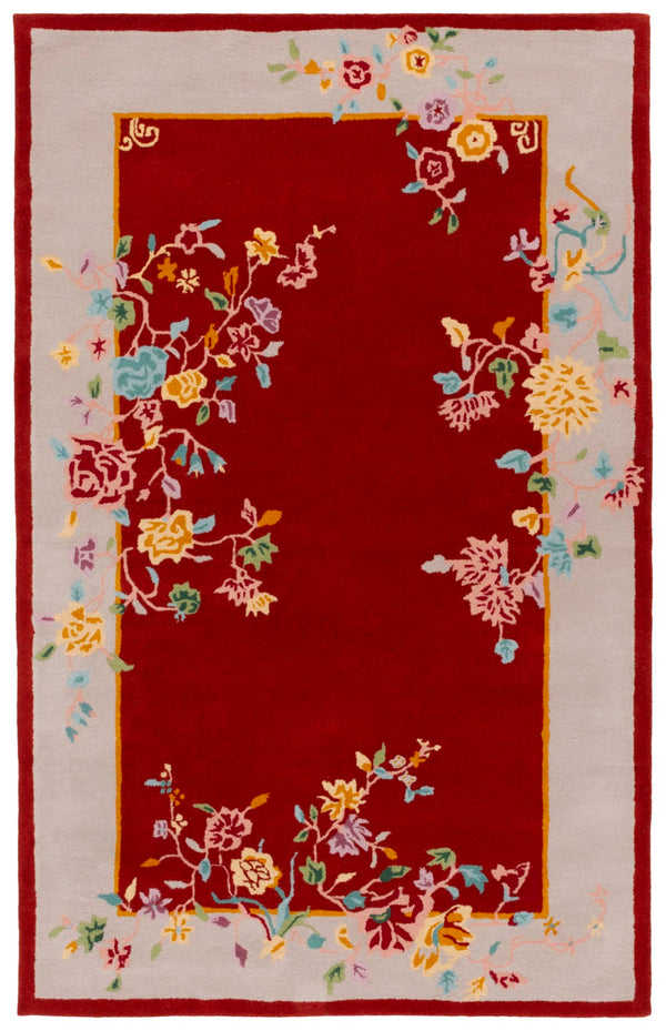 Safavieh Metro Hand-tufted Floral Area Rug - Luxurious Indian Craftsmanship In Elegant Warm Hues For Home Decor Rust ,Beige 80% Wool,20% Cotton Met729p-3