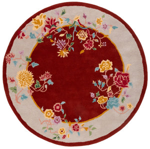 Safavieh Metro Hand-tufted Floral Area Rug - Luxurious Indian Craftsmanship In Elegant Warm Hues For Home Decor Rust ,Beige 80% Wool,20% Cotton Met729p-3