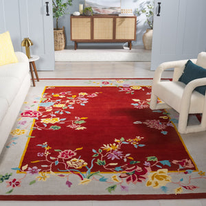 Safavieh Metro Hand-tufted Runner Rug - Luxurious Floral Design In Warm Hues For Elegant Home Décor Rust ,Beige 80% Wool,20% Cotton Met729p-8