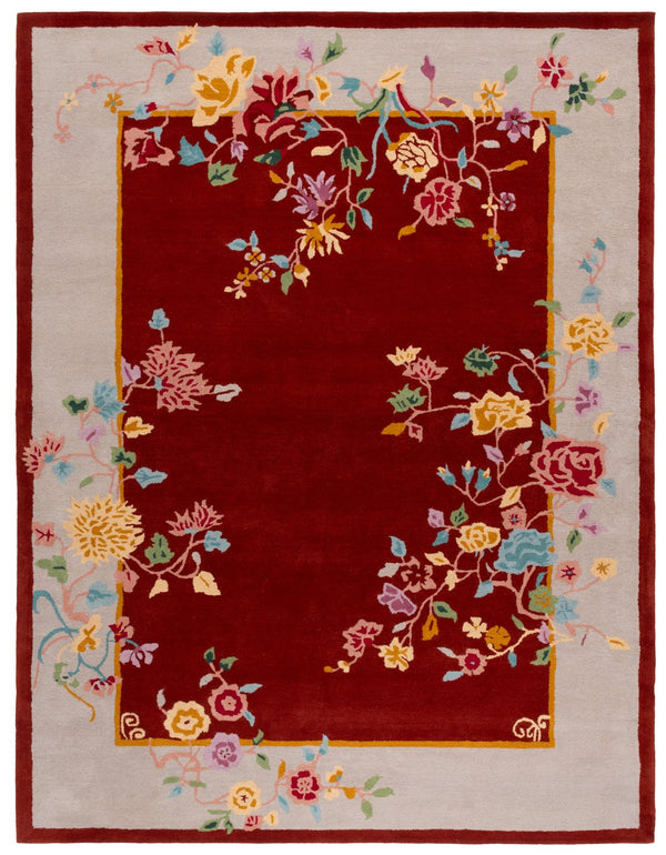 Safavieh Metro Hand-tufted Runner Rug - Luxurious Floral Design In Warm Hues For Elegant Home Décor Rust ,Beige 80% Wool,20% Cotton Met729p-8