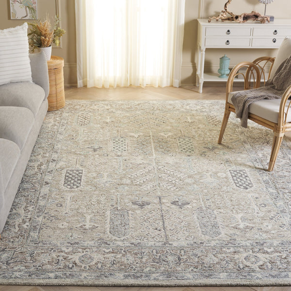 Safavieh Metro Hand-tufted Wool-cotton Area Rug - Elegant Geometric Design For Timeless Home Décor Grey ,Ivory 80% Wool 20% Cotton Met751f-5