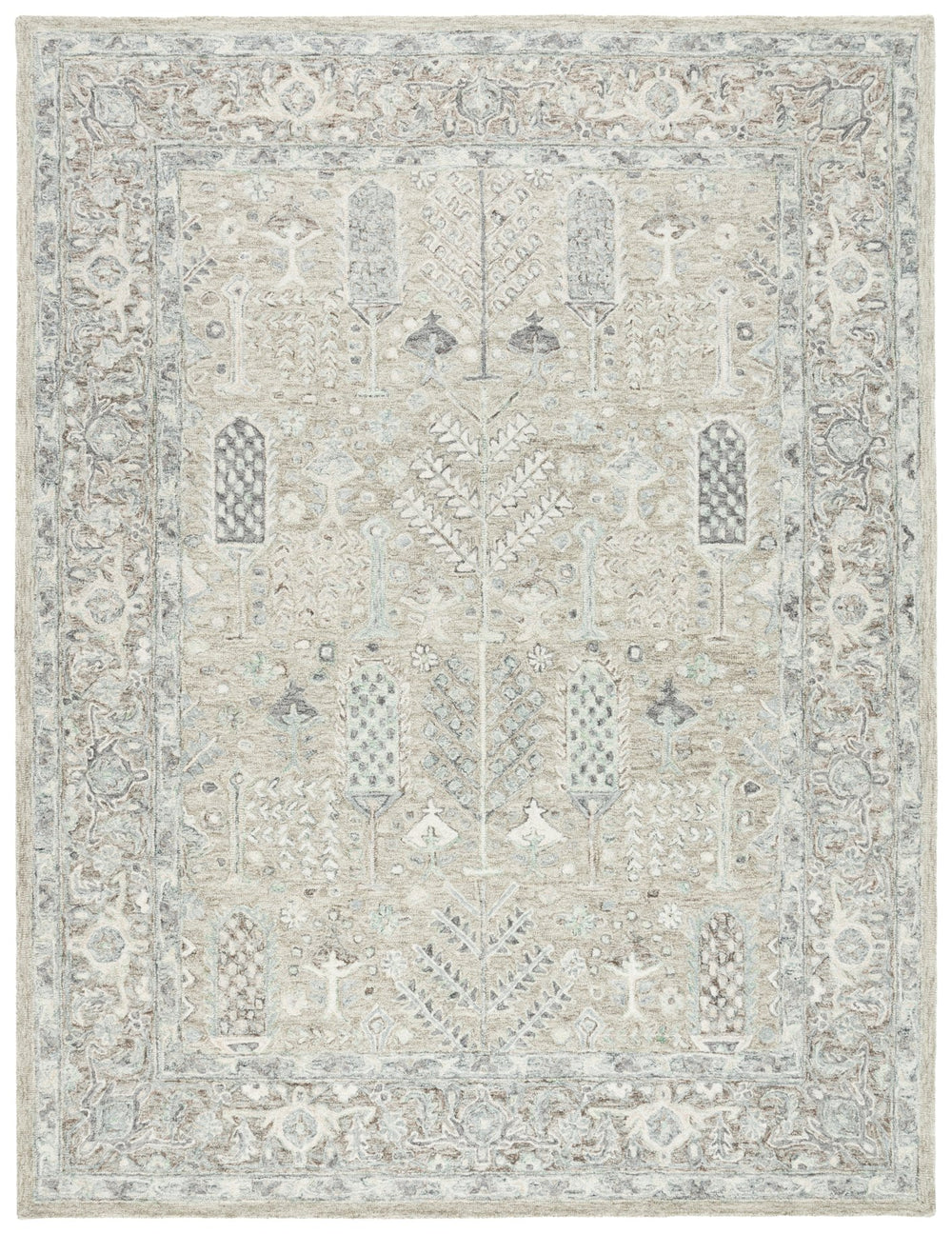Safavieh Metro Hand-tufted Wool-cotton Area Rug - Elegant Geometric Design For Timeless Home Décor Grey ,Ivory 80% Wool 20% Cotton Met751f-5