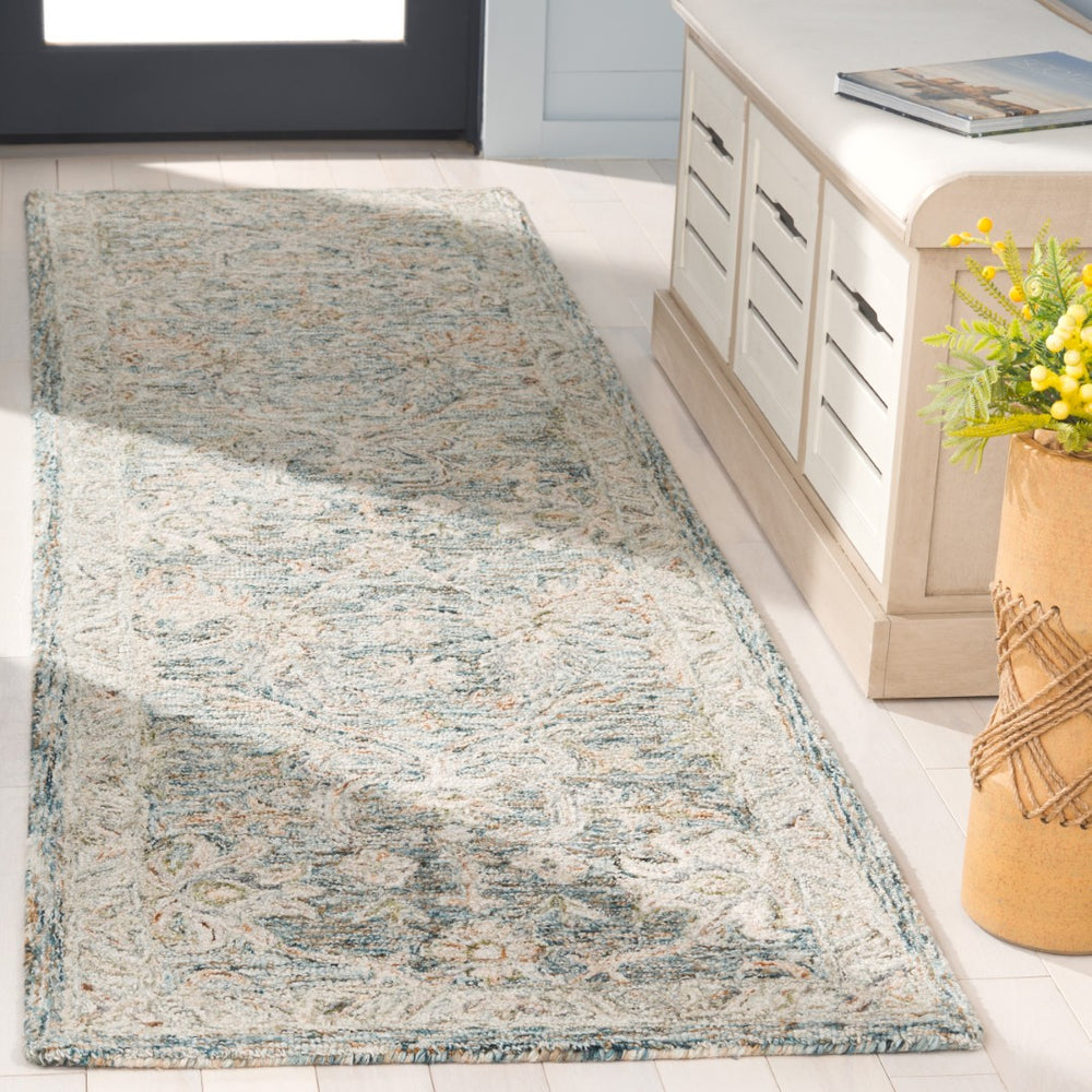 Safavieh Metro Elegant Hand-tufted Area Rug – Luxurious 8' X 10' Design Crafted In India For Timeless Style Teal ,Green 80% Wool,20% Cotton Met752j-212