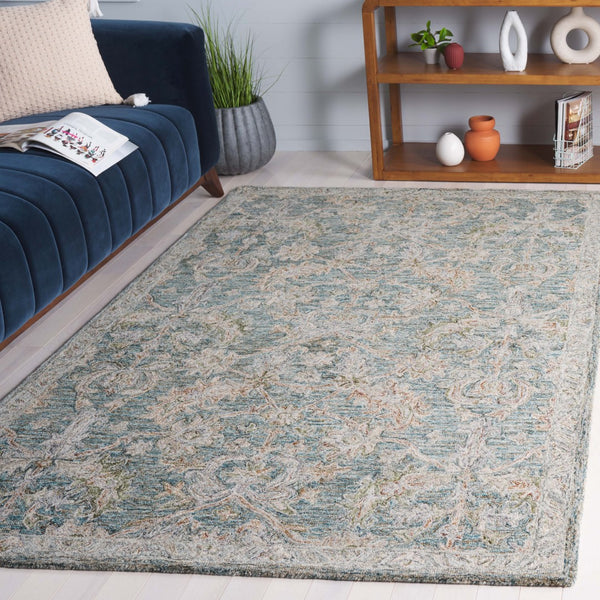 Safavieh Metro Elegant Hand-tufted Area Rug – Luxurious 8' X 10' Design Crafted In India For Timeless Style Teal ,Green 80% Wool,20% Cotton Met752j-212