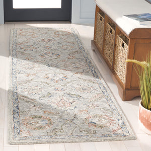 Safavieh Metro Hand-tufted Area Rug – Luxurious Wool & Cotton Blend, Timeless Floral Design For Your Home Grey ,Rust 80% Wool,20% Cotton Met754f-6