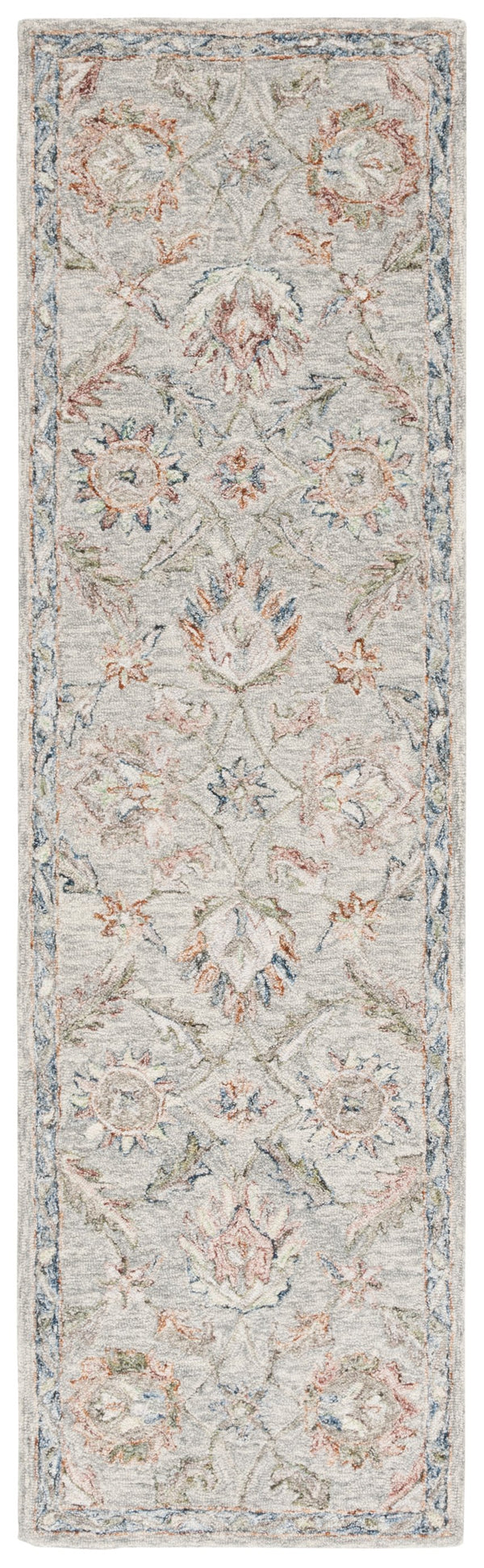 Safavieh Metro Hand-tufted Area Rug – Luxurious Wool & Cotton Blend, Timeless Floral Design For Your Home Grey ,Rust 80% Wool,20% Cotton Met754f-6