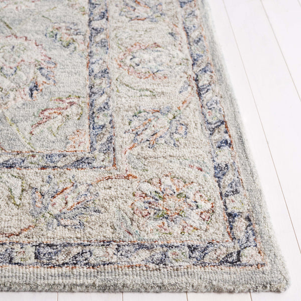 Safavieh Metro Hand-tufted Area Rug – Luxurious Wool & Cotton Blend, Timeless Floral Design For Your Home Grey ,Rust 80% Wool,20% Cotton Met754f-6