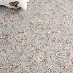 Safavieh Metro Hand-tufted Area Rug – Luxurious Wool & Cotton Blend, Timeless Floral Design For Your Home Grey ,Rust 80% Wool,20% Cotton Met754f-6