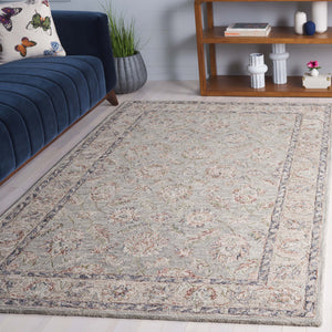 Safavieh Metro Hand-tufted Area Rug – Luxurious Wool & Cotton Blend, Timeless Floral Design For Your Home Grey ,Rust 80% Wool,20% Cotton Met754f-6