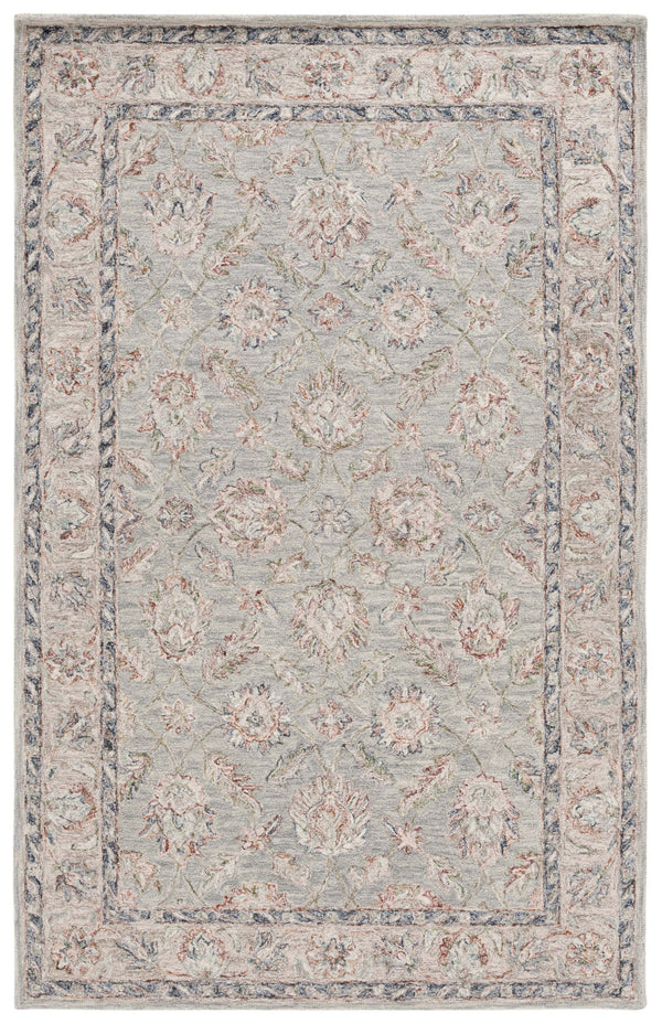 Safavieh Metro Hand-tufted Area Rug – Luxurious Wool & Cotton Blend, Timeless Floral Design For Your Home Grey ,Rust 80% Wool,20% Cotton Met754f-6