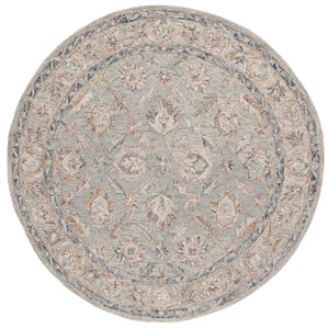 Safavieh Metro Hand-tufted Area Rug – Luxurious Wool & Cotton Blend, Timeless Floral Design For Your Home Grey ,Rust 80% Wool,20% Cotton Met754f-6