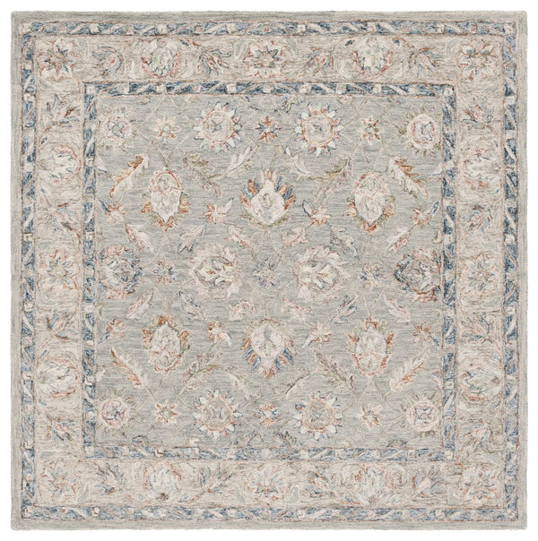 Safavieh Metro Hand-tufted Area Rug – Luxurious Wool & Cotton Blend, Timeless Floral Design For Your Home Grey ,Rust 80% Wool,20% Cotton Met754f-6