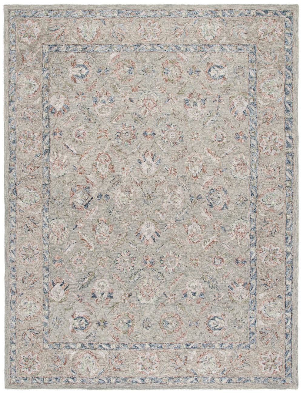 Safavieh Metro Hand-tufted Area Rug – Luxurious Wool & Cotton Blend, Timeless Floral Design For Your Home Grey ,Rust 80% Wool,20% Cotton Met754f-6