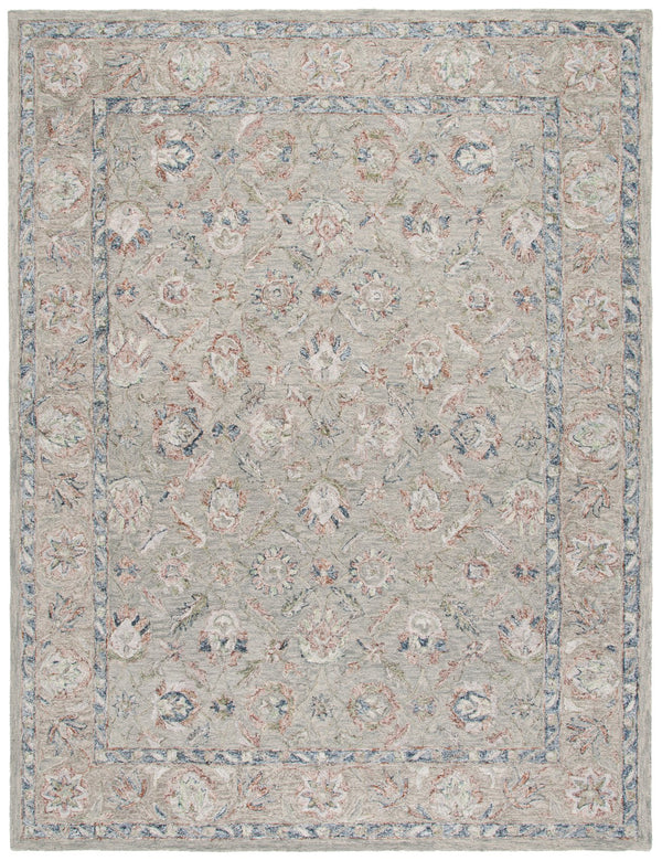 Safavieh Metro Hand-tufted Area Rug – Luxurious Wool & Cotton Blend, Timeless Floral Design For Your Home Grey ,Rust 80% Wool,20% Cotton Met754f-6