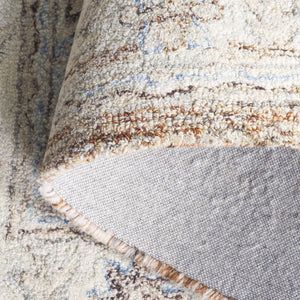 Safavieh Metro Hand-Tufted Wool-Cotton Area Rug In Soft Beige And Blue — Classic Floral Design, Durable Feel 9'-0" x 12'-0" MET755B-9