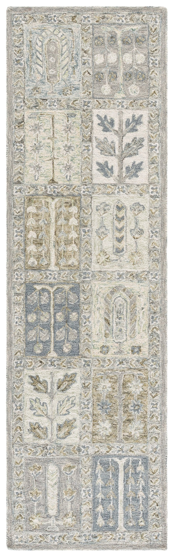 Safavieh Metro Hand-Tufted Grey Beige Area Rug — Wool-Cotton Blend, Subtle Geometric Pattern, Low-Profile Elegance 6'-0" x 6'-0" MET756F-6SQ
