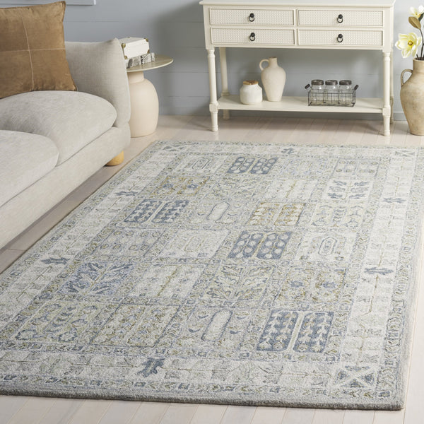 Safavieh Metro Hand-Tufted Grey Beige Wool Rug — Low-Profile 1/2" Pile, Natural Wool-Cotton Blend, Timeless Design 3'-0" x 5'-0" MET756F-3