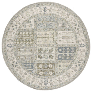 Safavieh Metro Hand-Tufted Wool-Cotton Rug In Calming Grey Beige Geometric-Traditional Design, Durable Comfort 4'-0" x 6'-0" MET756F-4