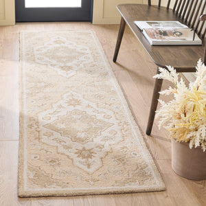 Safavieh Metro Hand-Tufted Beige Ivory Wool-Cotton Rug – Low-Profile, Timeless Minimalist Square Accent 6'-0" x 6'-0" MET757B-6SQ