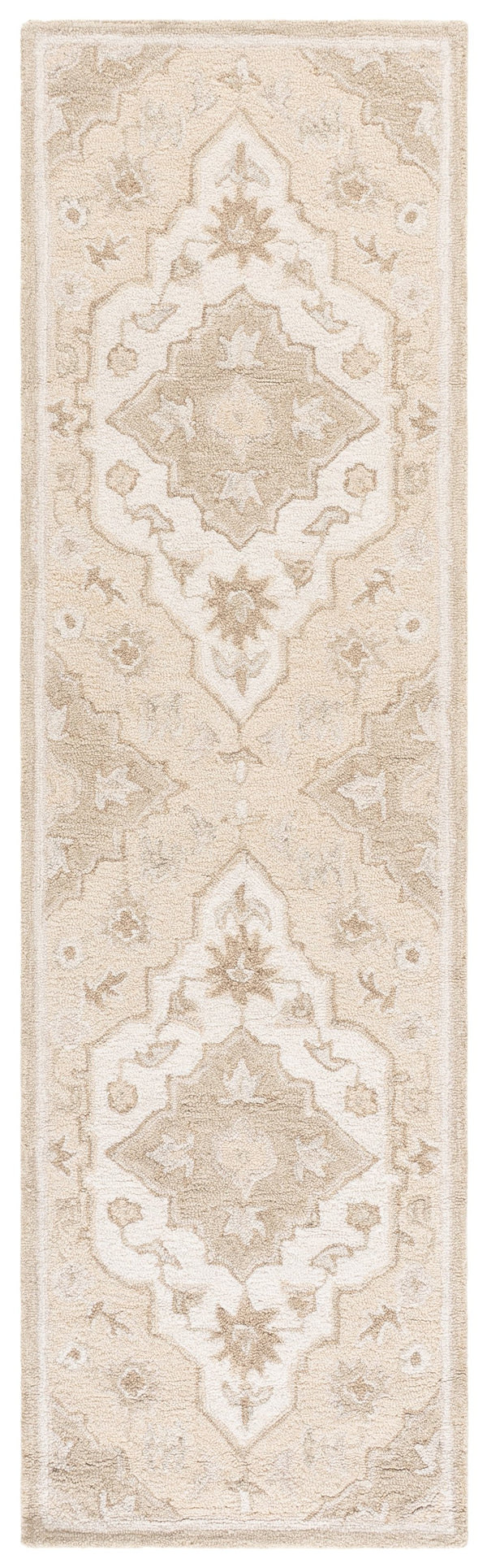 Safavieh Metro Hand-Tufted Beige Ivory Rug With Subtle Floral Motif, Wool-Cotton Low Pile For Cozy Elegance 4'-0" x 6'-0" MET757B-4