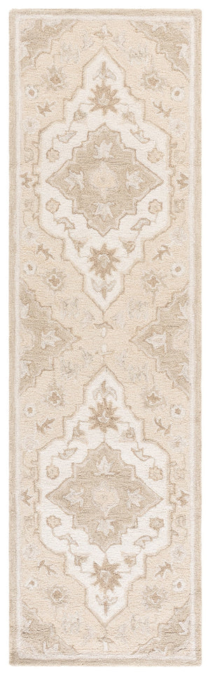 Safavieh Metro Hand-Tufted Round Area Rug Beige Ivory — Wool-Cotton Blend, Low-Profile 1/2" Pile, Artisanal Elegance 6'-0" x 6'-0" MET757B-6R