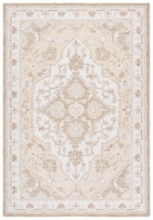 Safavieh Metro Hand-Tufted Beige Ivory Wool-Cotton Rug – Low-Profile, Timeless Minimalist Square Accent 6'-0" x 6'-0" MET757B-6SQ