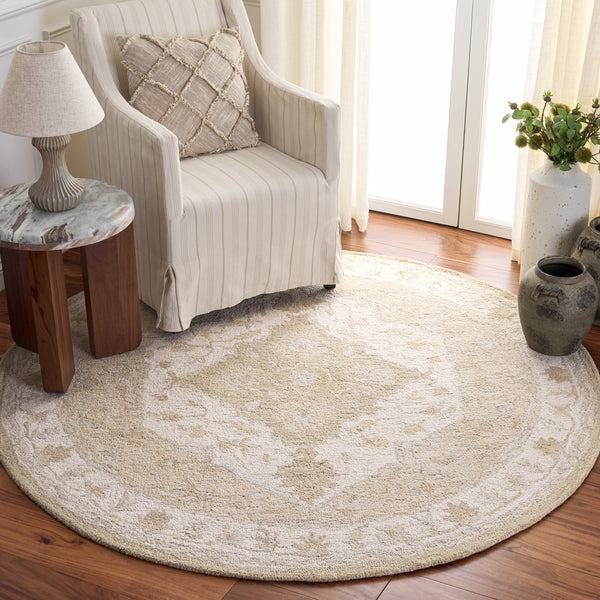 Safavieh Metro Hand-Tufted Beige Ivory Rug — Wool-Cotton Blend, Low-Pile Elegance For Entryways & Bedrooms 3'-0" x 5'-0" MET757B-3