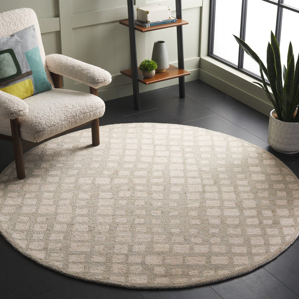 Safavieh Metro Contemporary Area Rug – Hand-tufted Elegance In Soft Wool And Jute For Timeless Home Style Sage ,Beige 50% Wool,50% Jute Met778w-28