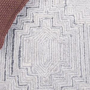 Safavieh Metro Hand-Tufted Grey-Beige Square Rug — Wool-Viscose Blend, Low-Profile 3/8" Pile, Modern Neutral Elegance 6'-0" x 6'-0" MET779F-6SQ