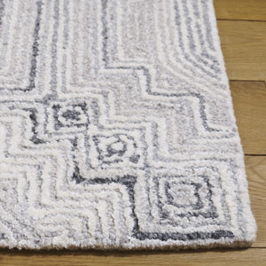 Safavieh Metro Hand-Tufted Grey-Beige Square Rug — Wool-Viscose Blend, Low-Profile 3/8" Pile, Modern Neutral Elegance 6'-0" x 6'-0" MET779F-6SQ