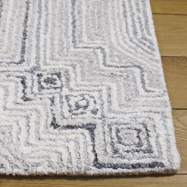 Safavieh Metro Hand-Tufted Grey-Beige Square Rug — Wool-Viscose Blend, Low-Profile 3/8" Pile, Modern Neutral Elegance 6'-0" x 6'-0" MET779F-6SQ