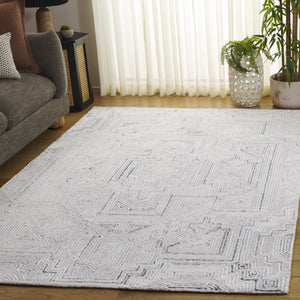 Safavieh Metro Hand-Tufted Grey-Beige Square Rug — Wool-Viscose Blend, Low-Profile 3/8" Pile, Modern Neutral Elegance 6'-0" x 6'-0" MET779F-6SQ