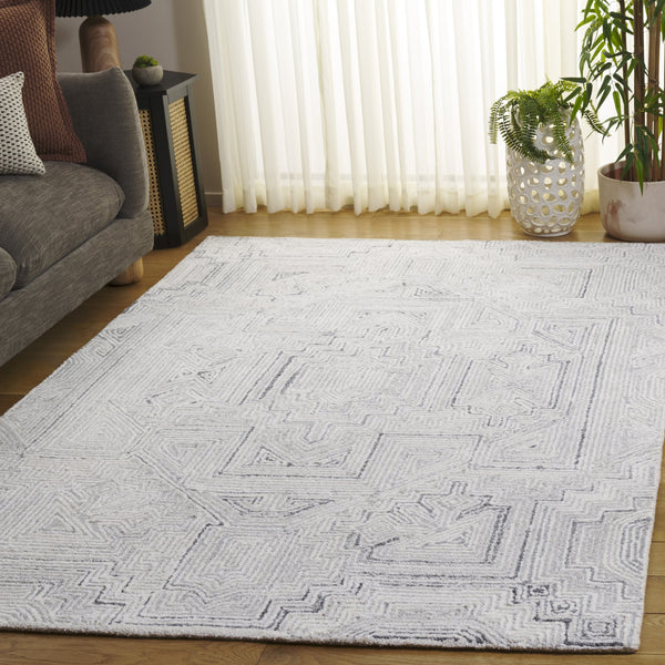 Safavieh Metro Hand-Tufted Grey-Beige Square Rug — Wool-Viscose Blend, Low-Profile 3/8" Pile, Modern Neutral Elegance 6'-0" x 6'-0" MET779F-6SQ