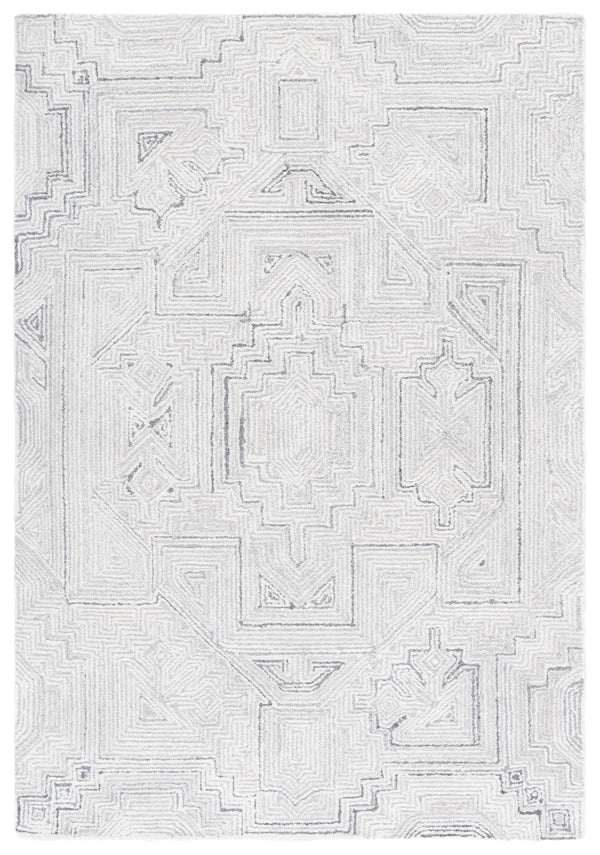 Safavieh Metro Hand-Tufted Grey-Beige Square Rug — Wool-Viscose Blend, Low-Profile 3/8" Pile, Modern Neutral Elegance 6'-0" x 6'-0" MET779F-6SQ