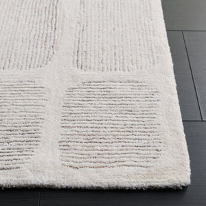 Safavieh Metro Hand-Tufted Ivory Grey Geometric Round Rug — Wool-Viscose Blend, Low-Profile 3/8" Pile, Durable Elegance 6'-0" x 6'-0" MET780A-6R