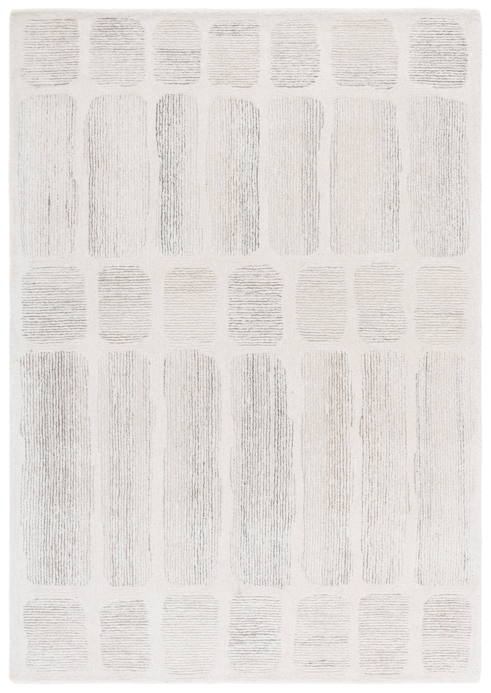 Safavieh Metro Hand-Tufted Ivory Grey Area Rug 8X10 Wool-Viscose Blend Low Pile Modern Transitional Anchor 8'-0" x 10'-0" MET780A-8