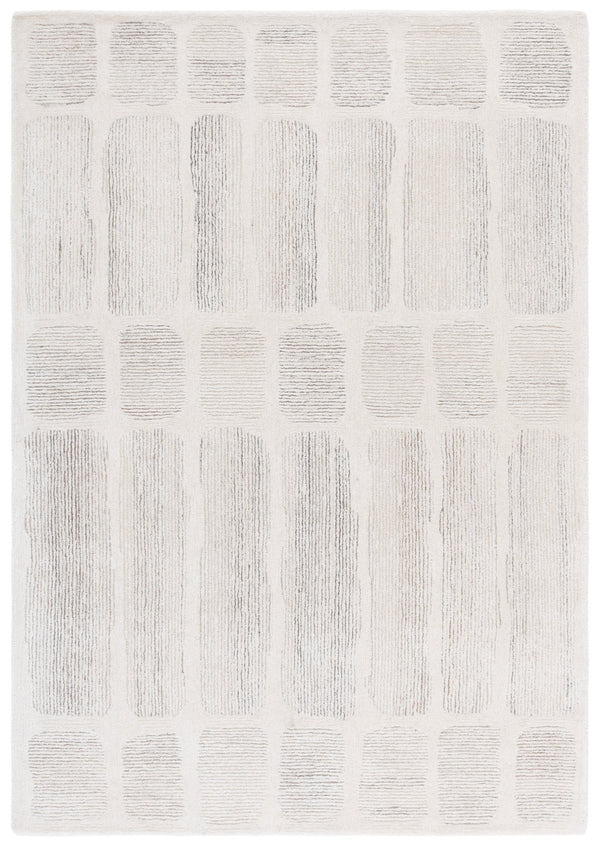 Safavieh Metro Hand-Tufted Ivory Grey Geometric Round Rug — Wool-Viscose Blend, Low-Profile 3/8" Pile, Durable Elegance 6'-0" x 6'-0" MET780A-6R