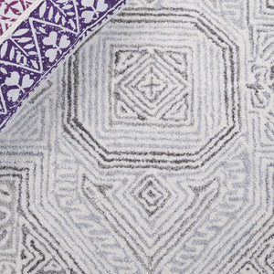Safavieh Metro Elegant Grey Ivory Square Rug With Wool-Viscose Blend, Hand-Tufted Geometry & Low Profile 6'-0" x 6'-0" MET781F-6SQ
